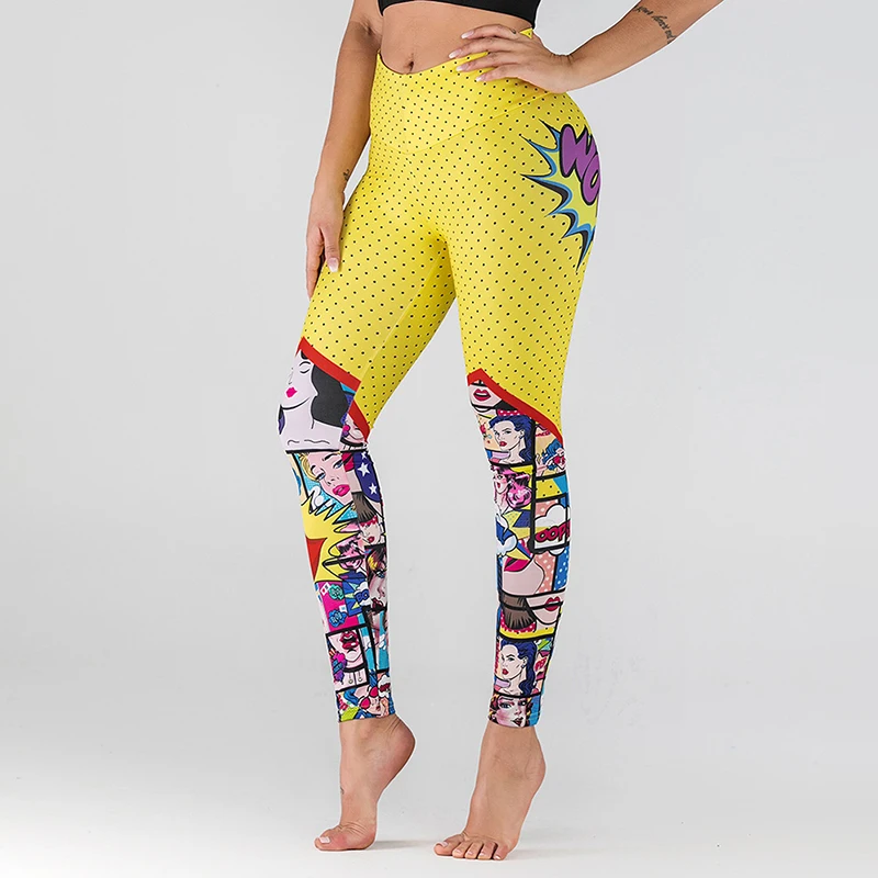 Women Yoga Pants Printing High Waist Gym Sport Leggings Running Tights Skinny Joggers Tight Trouser Pencil Leggins | Спорт и