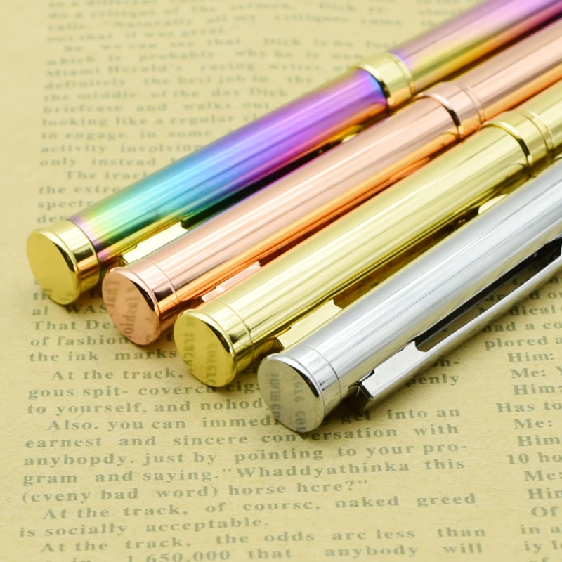 

Metal Ballpoint Pen 0.7mm Black Blue Ink Ballpen Gold/Silver/Rose Gold/Gradient Color Writing Materials School Office Tools