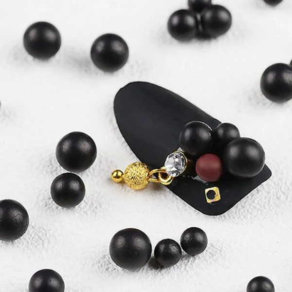 30pcs Colorful Seashell Pearl Nail Rhinestone Matte Bead Matte Resin Rubber Ball Multi-size 3D Manicure Nail Art Decoration - Цвет: 9