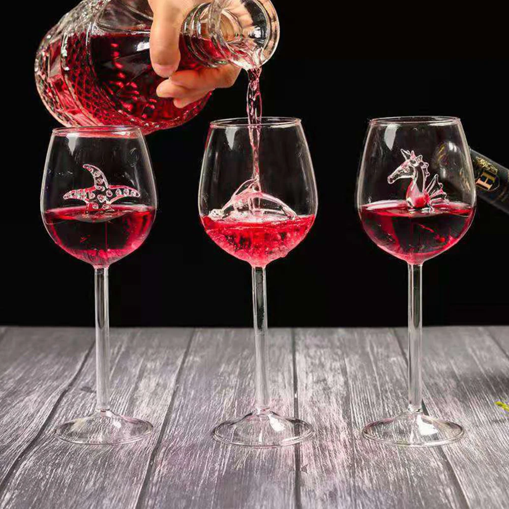 300ml Glass Cup European Crystal Home Hippocampi Red Wine Bottle For Wedding Party Flutes Clear | Дом и сад
