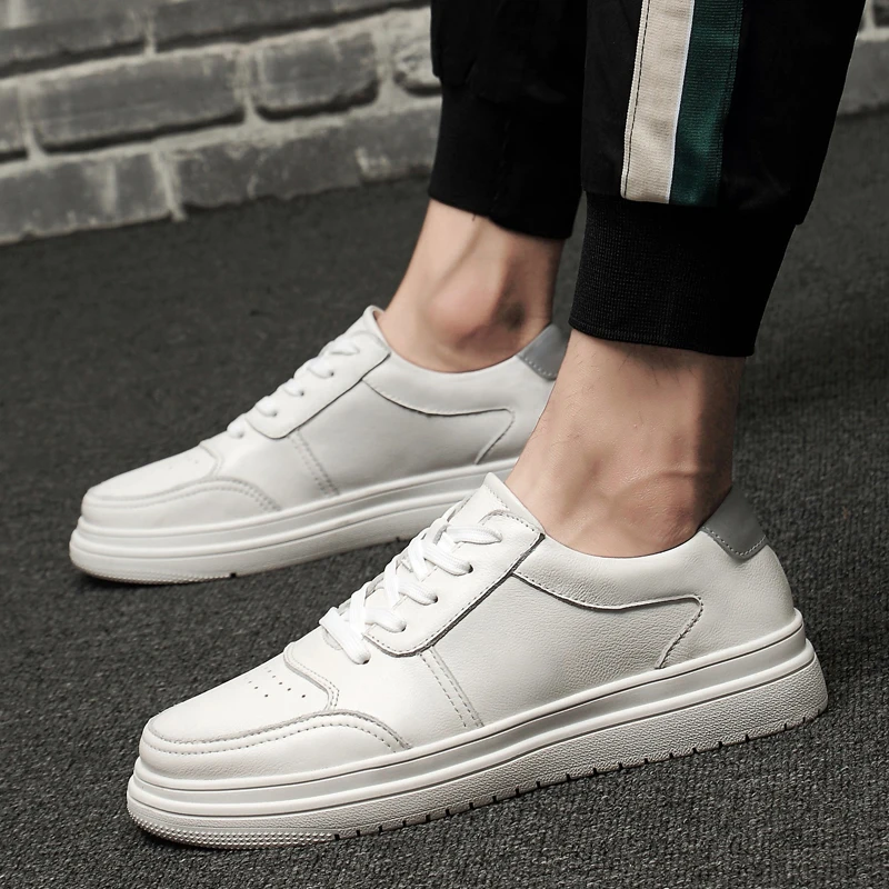 

Fashion Men Casual Shoes Genuine leather Men Shoes slip on Flats Breathable Soft black White Sneakers Casual Flats Men Loafers *