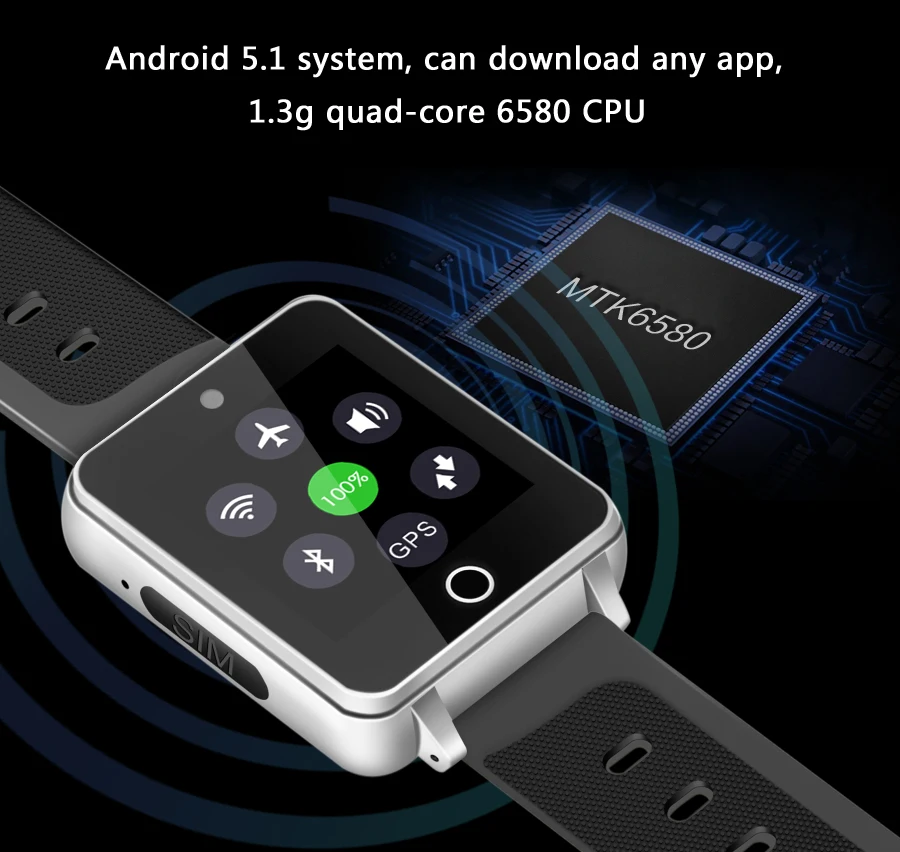 NEW S9 Smart Watch Android 5.1 Mtk6580 1GB+16GB support SIM TF card Bluetooth 4.0 3G GPS Wifi SmartWatch with 2.0 Camera | Электроника