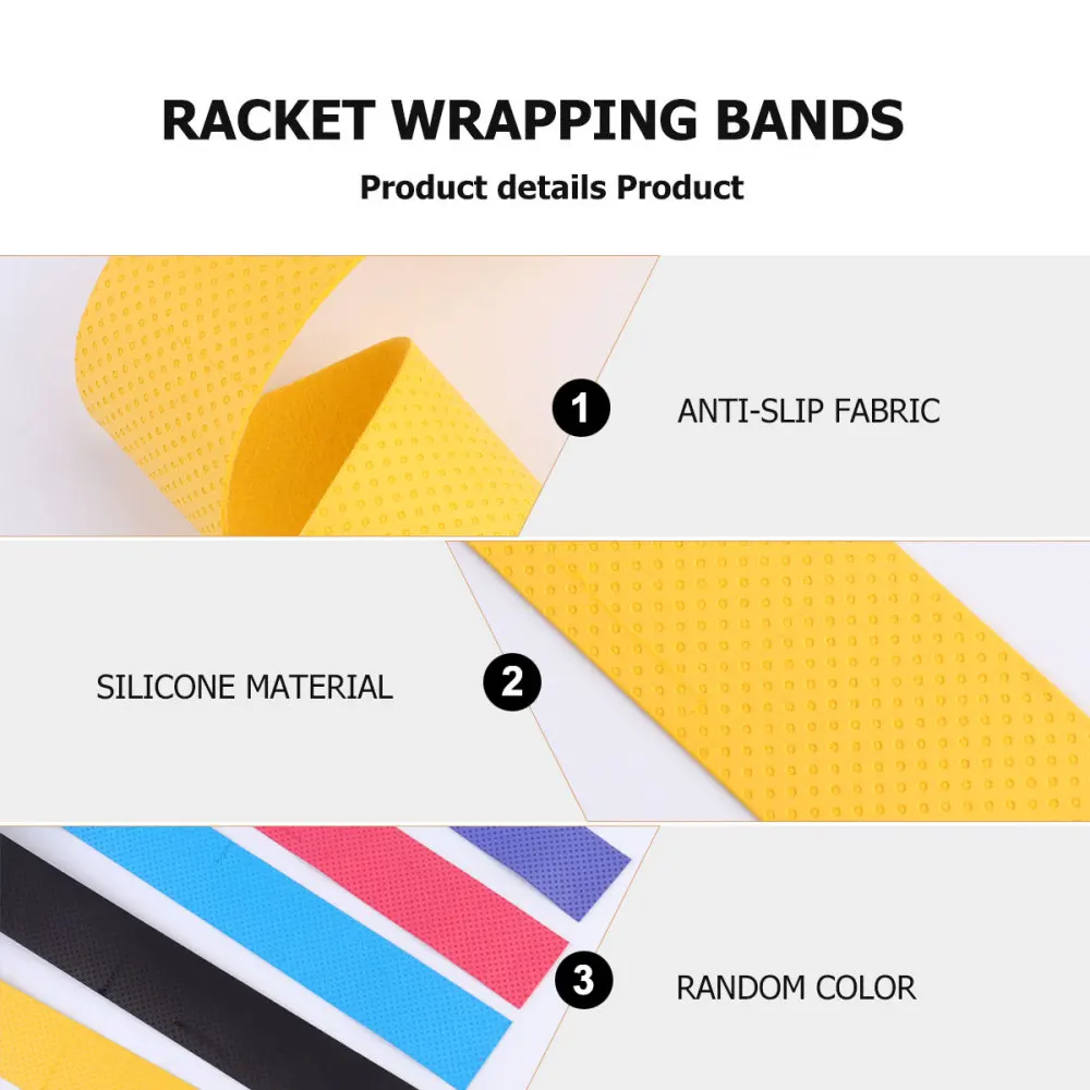 

60PCS Racket Grip Wrapping Bands Anti-Slip Tapes Sweat Absorbent Racket Straps