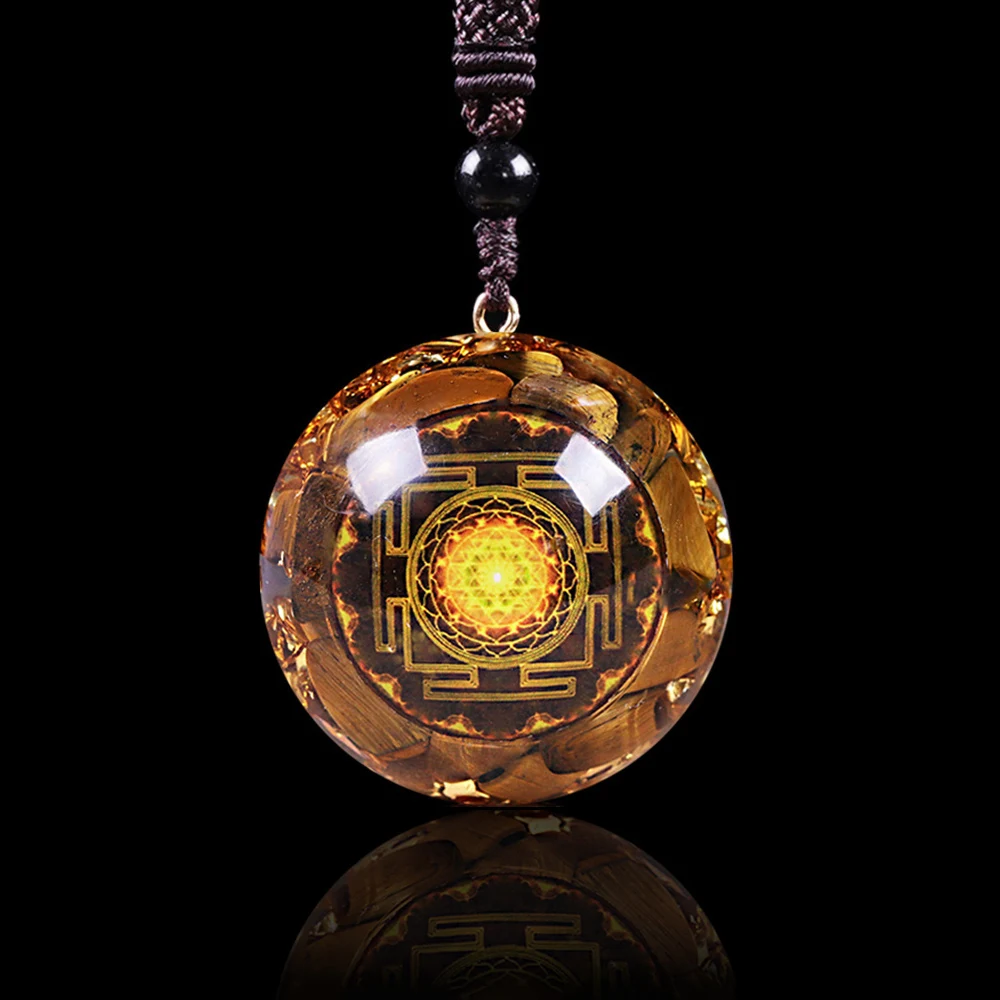 

Orgonite Crystal Necklace For Women Men Tiger Eye Energy Orgone Pendant Necklace Pendulum Amulet Reiki Jewelry
