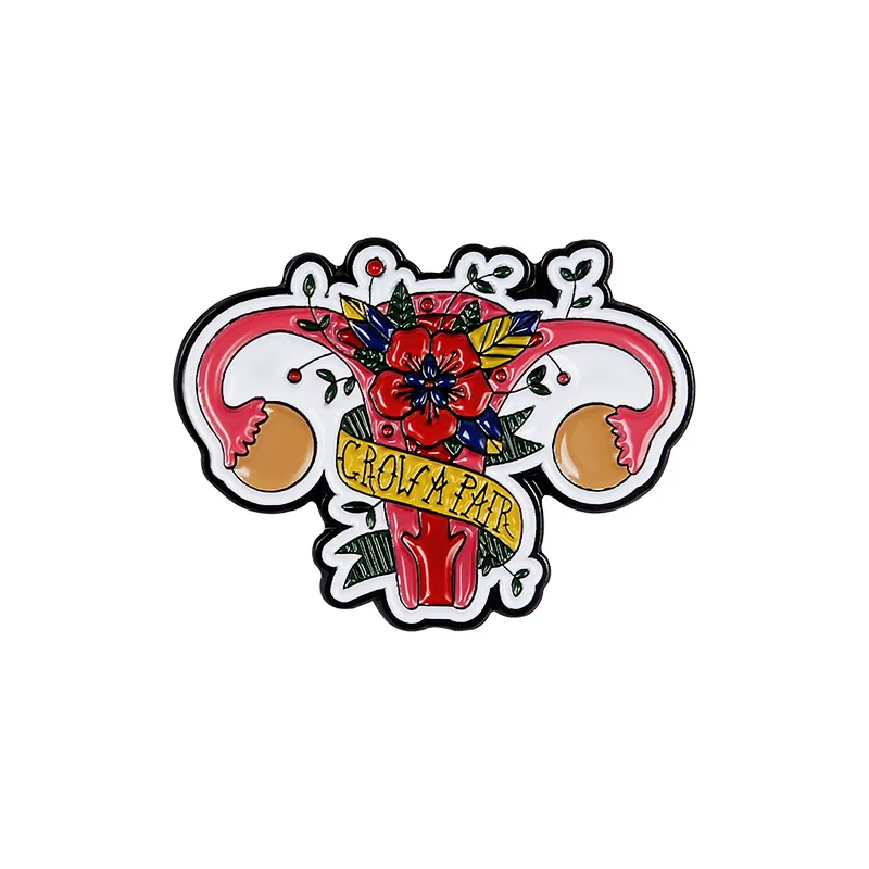 Брошь-значок Мужская/Женская с эмалью в форме цветка матки | Украшения и