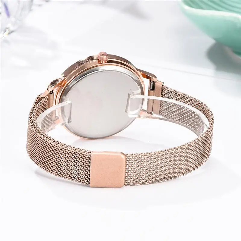 Модные роскошные женские кварцевые часы из нержавеющей стали с магнитной