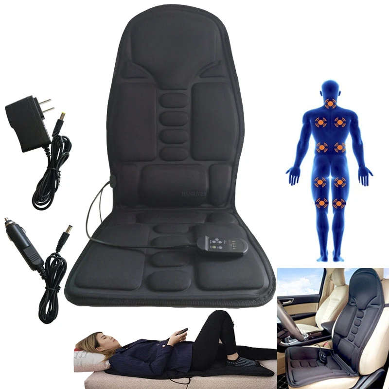 

Practical Multifunctional Car Chair Body Massage Heat Mat Seat Cover Cushion Neck Pain Lumbar Support Pad Back Massager
