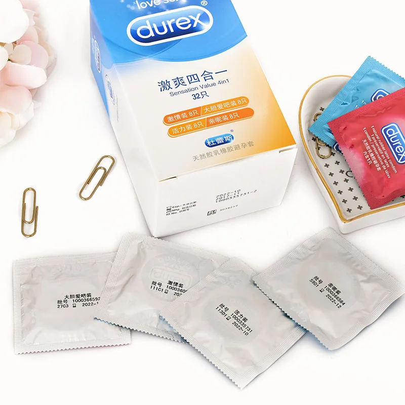 Durex 24 шт. 32 шт./упак. Sensation значение 4in1 ультра тонкие сексуальные презервативы со