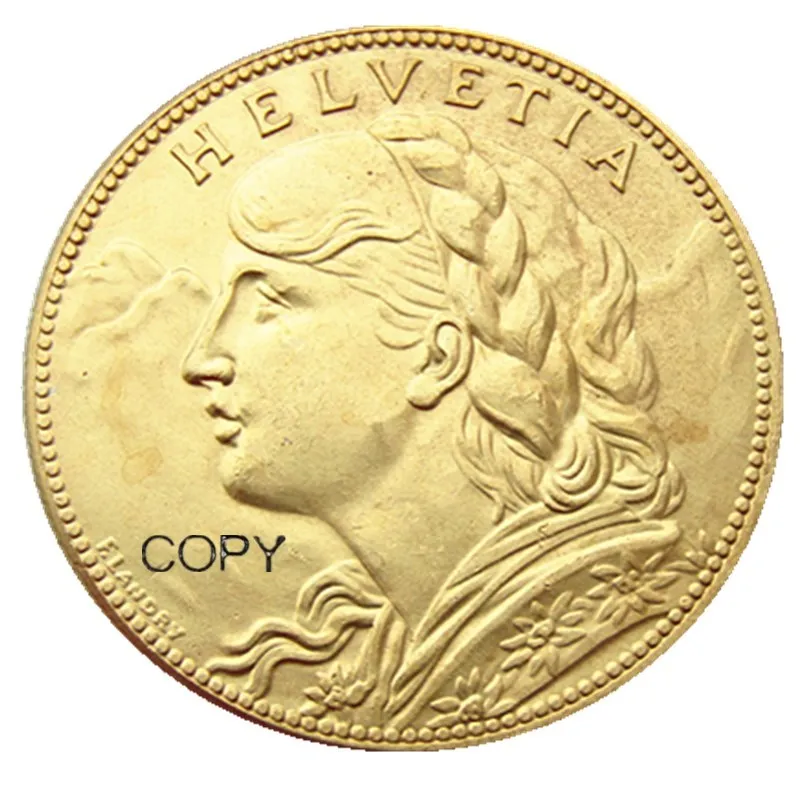 

Швейцария, креативная копия позолоченной монеты с 100 ФРС 1925