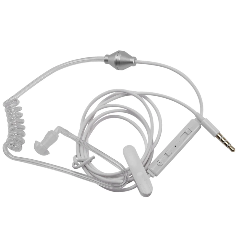 

Universal 3.5mm Jack Acoustic Hollow Air Tube Anti-radiation Earphone Earpiece with on Off Answer Switch Compatible with for iPh