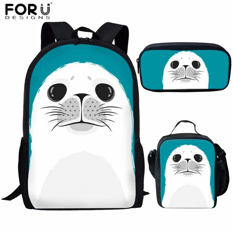 FORUDESIGNS/3 шт./компл. сумки для начальной школы милые животные печать книга