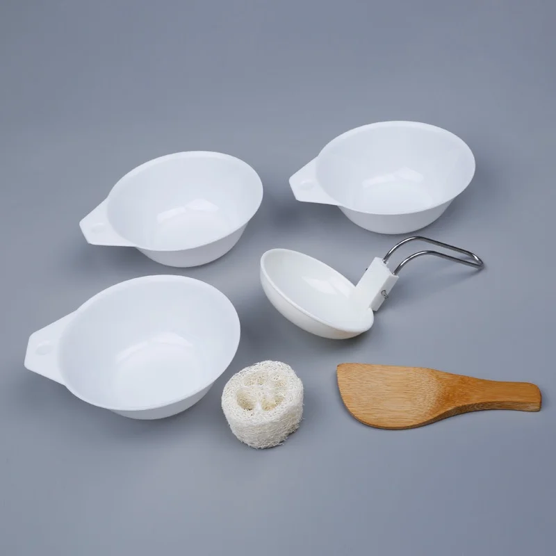 

6pcs/set Outdoor Bowl Set Cookware Portable Camping Hiking Cookware Backpacking Picnic Bowl Spoon Rice Ladle Kit