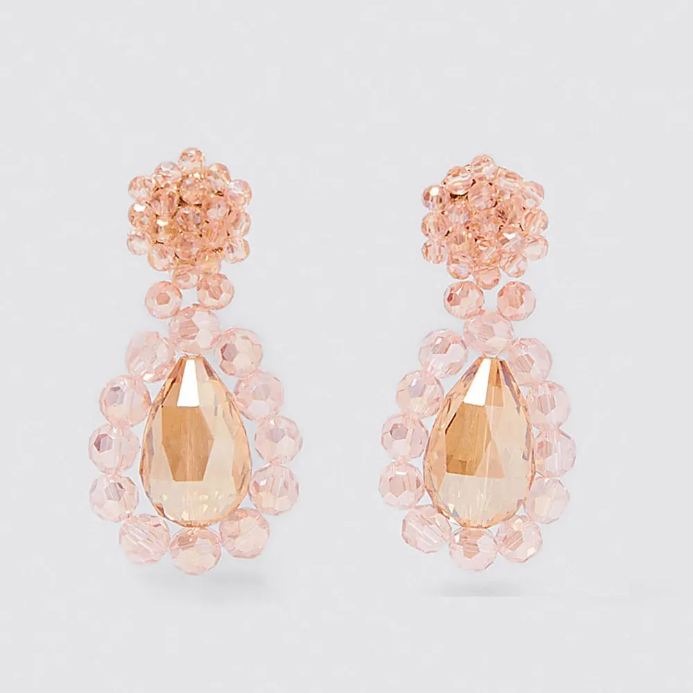 Женские серьги с ананасовым кристаллом Girlgo Длинные вечерние серьги-подвески