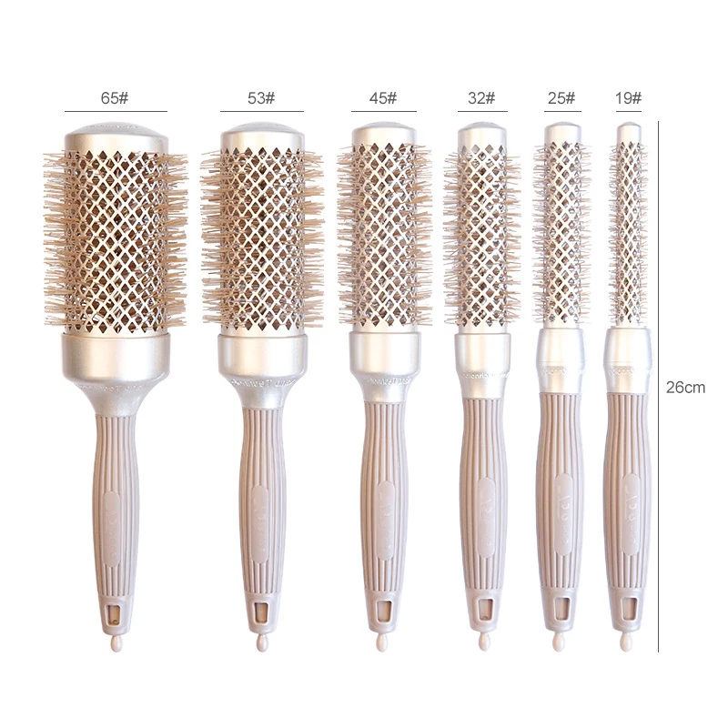 

Aluminum Tube Rolling Comb Nylon Needle Curling Comb Hairdressing Beauty Barbershop Styling Comb Blowing Cylinder Comb Hot Comb