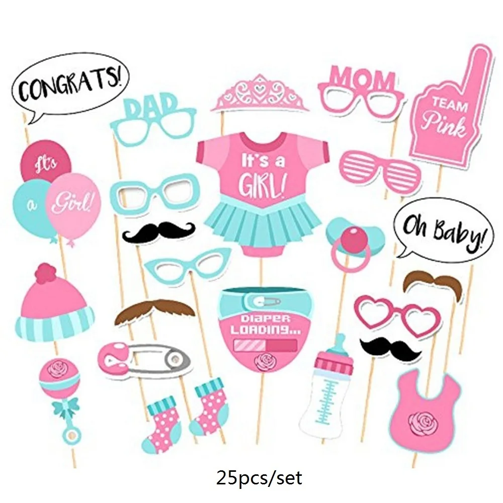 Розовый набор Детские вечерние украшения для душа пол баннер милый