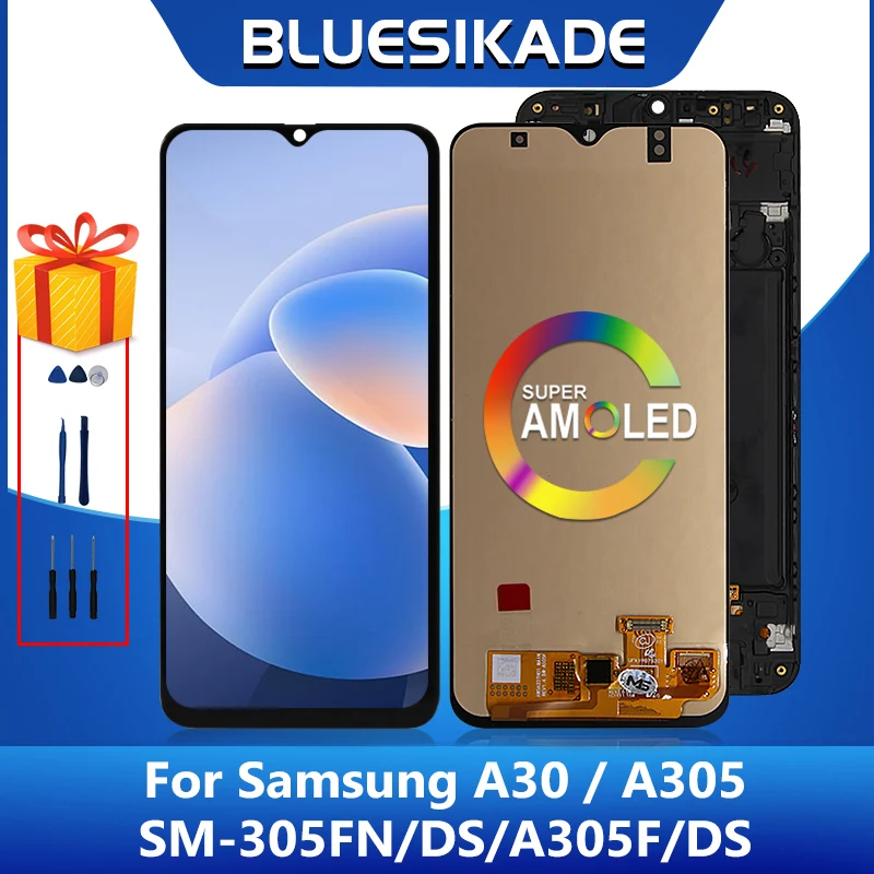 6 4 &quotAMOLED для Samsung galaxy A30 ЖК SM A305F A305FN/DS дисплей тачскрин аналагово цифровой