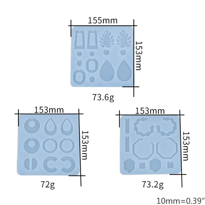 

Crystal Epoxy Resin Mold Earring Pendant Casting Silicone Mould DIY Making Tool