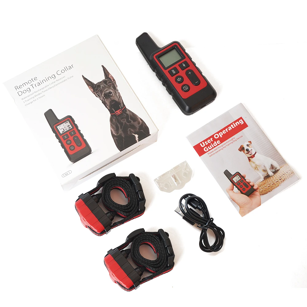 

500M Dog Training Collar Pet Electric Remote Control Collar Waterproof Rechargeable Dog Training Tool with LCD Display
