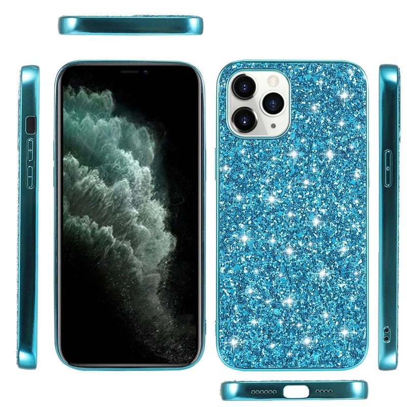for apple iphone 12 pro max case luxury hard pc shining glitter slim protective back cover case for iphone 12 12pro 12max free global shipping