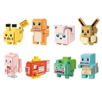 pokemon building blocks bricks blind box pikachu bulbasaur eevee squirtle cartoon pokemon assembling toys kids model toys gift