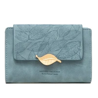 new women nubuck leather leaf medium design wallet female coin purse fashion purse high capacity card holders wallets