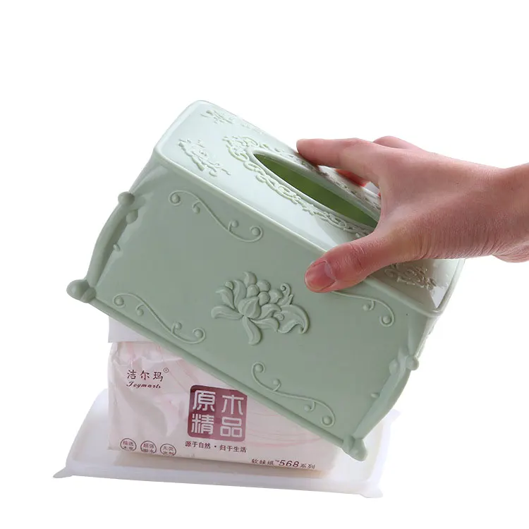 

European Lace Plastic Tissue Boxes Creative Environmental Protection Home Coffee Table Living Room Sundries Napkin Storage Boxes