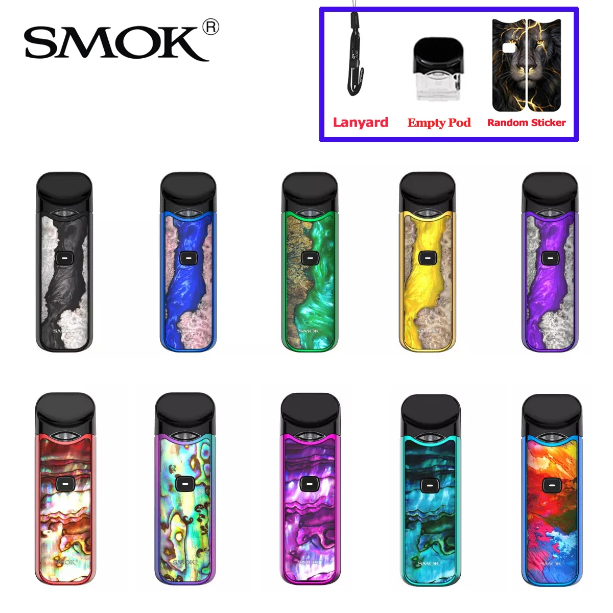 Набор для вейпа SMOK Nord Pod картридж камуфляжный корпус 7 цветов электронная