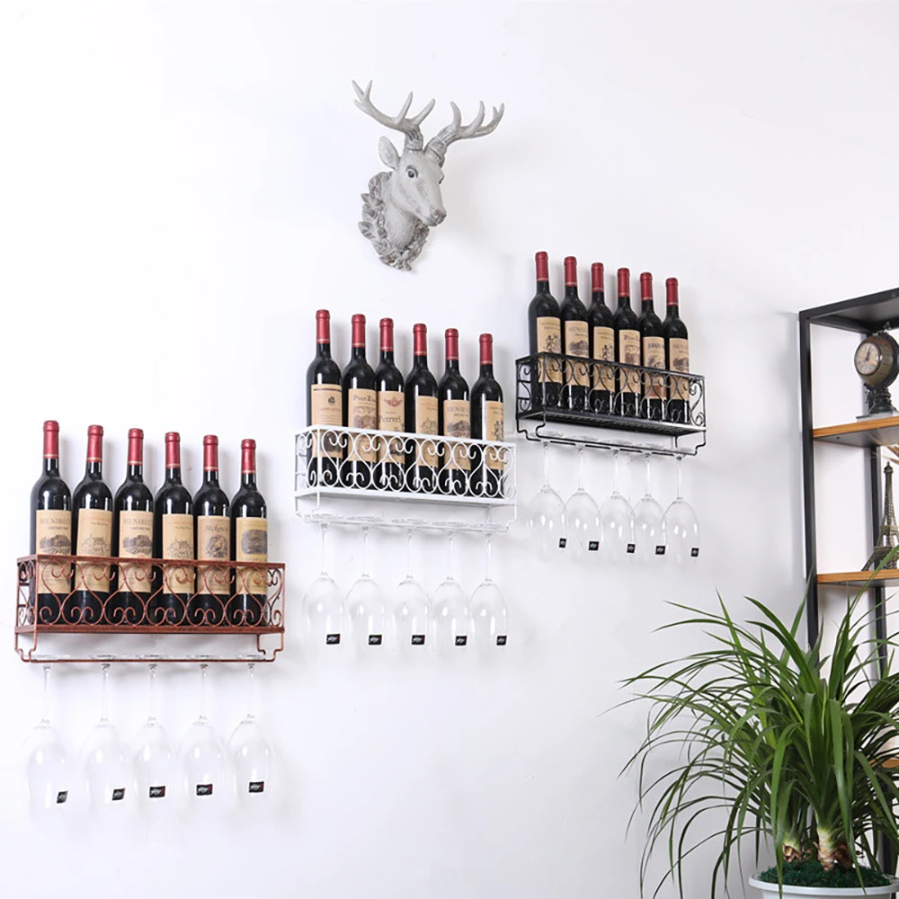 

Creative Metal Wine Rack Wall Hanging Storage Luxury Large Wine Racks Stand Shelf Nordic Bottle Rack Modern Home Decoration Gift