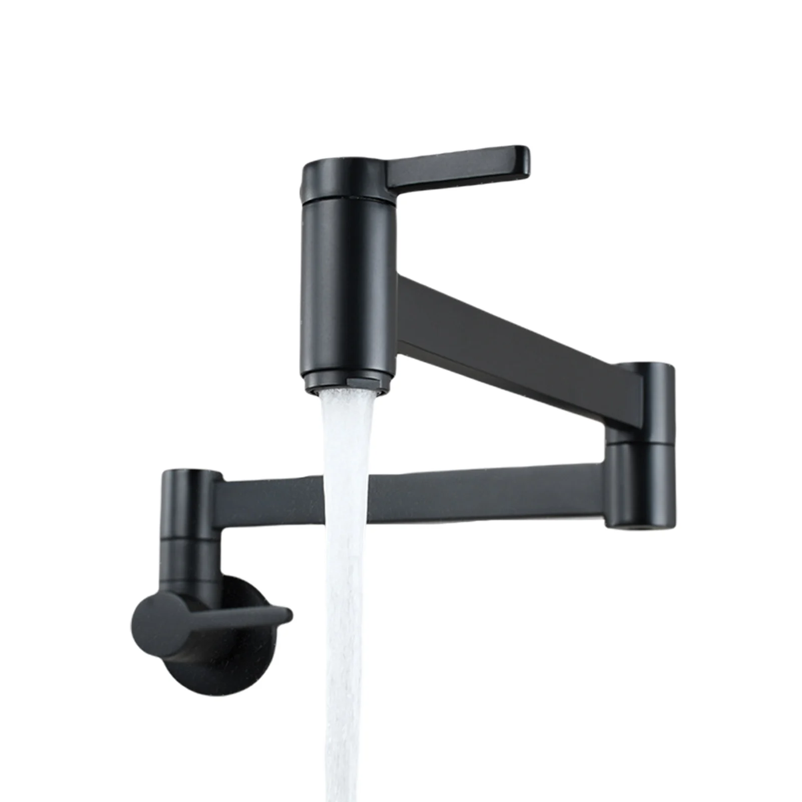 

Splash Proof Pot Filler Double Switch Bathroom Cold Water Basin Kitchen Faucet Folding Arm Easy Install Spout Tap Wall Mount