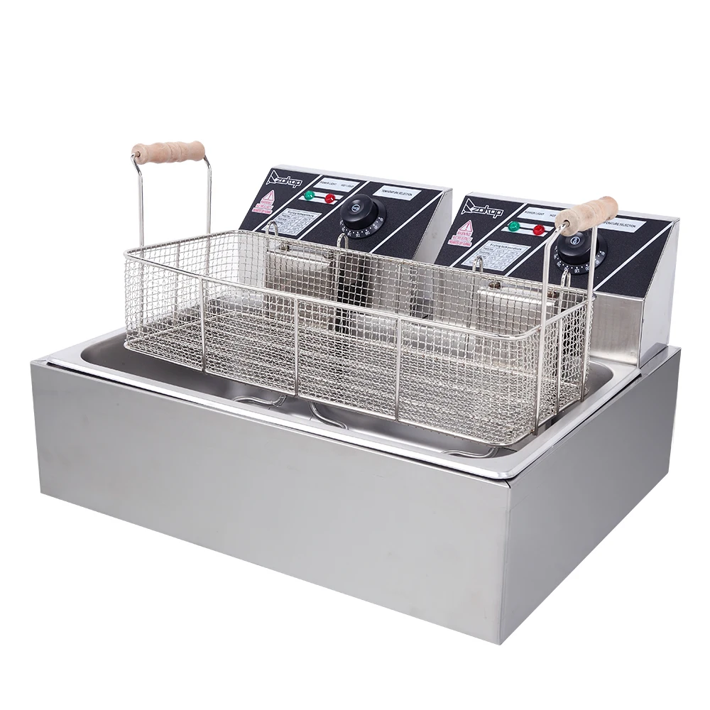 

[US-W]ZOKOP Eh83O 110V Oil Consumption 12.7Qt/12L Oil Pan Total Capacity 23.26Qt/22L Large Single-Cylinder Electric Fryer 5000W