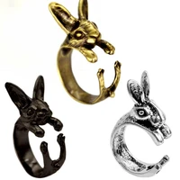 adjustable vintage hippie chic handmade rabbit bunny animal knuckles rings for women girls charm gift fashion jewelry