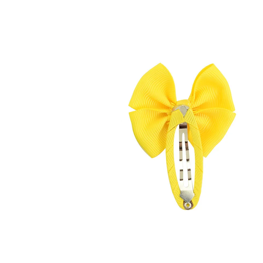 yellow 2 шт. заколка для волос с бантом; однотонные милые аксессуары для маленьких девочек; детские заколки для волос; головные уборы; детские заколки; подарок; - Цвет: yellow