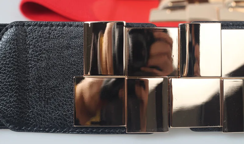 Высококачественный Женский широкий пояс разноцветный декоративный с квадратной