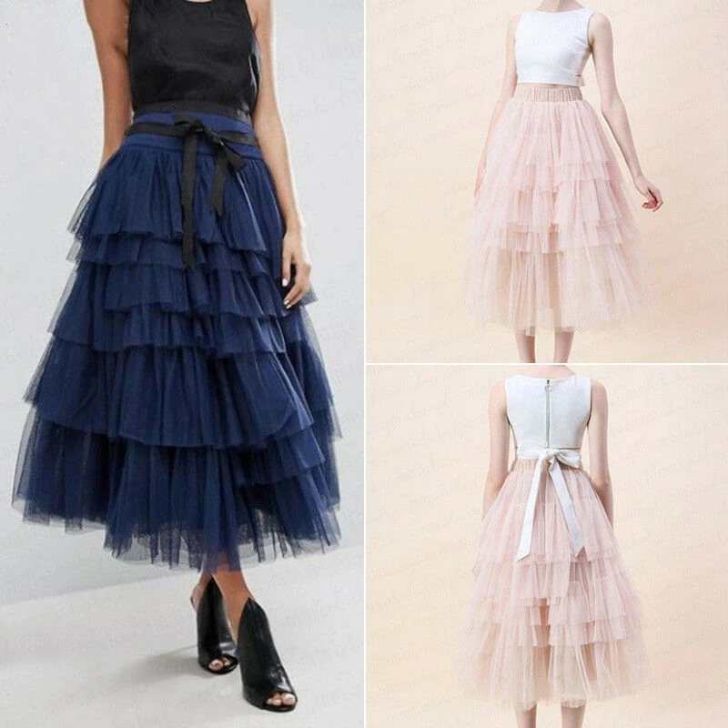 Летняя новая элегантная юбка принцессы в стиле Харадзюку длинная многослойная