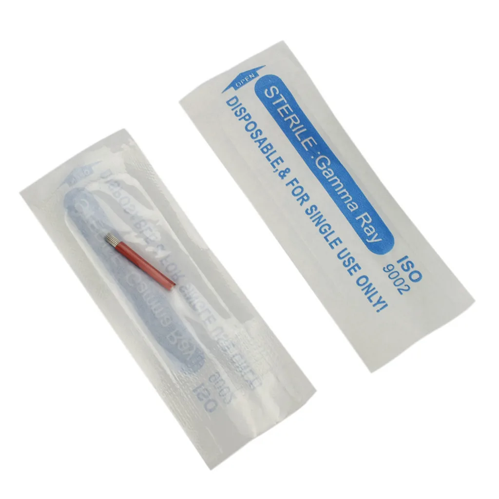 

100x Eyebrow Blades Microblading Tattoo Brows Needles Makeup Tools 21R Pins