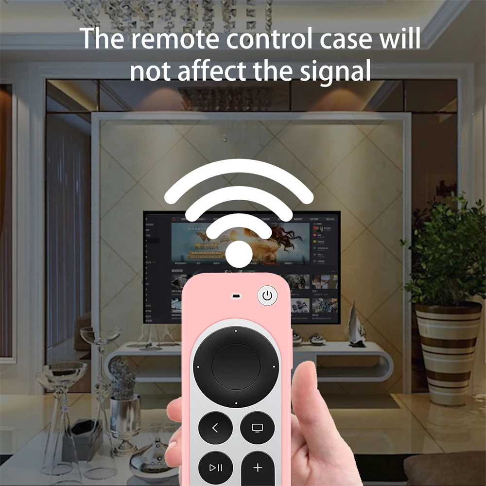 

Silicone Remote Protective Shell For Apple TV 4K Remote 2021 Anti-Slip Shockproof Soft Case Cover Remote Protective Case