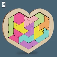 childrens early enlightenment training geometric 3d puzzles baby heart shaped jigsaw puzzles tetris game montessori wooden toys