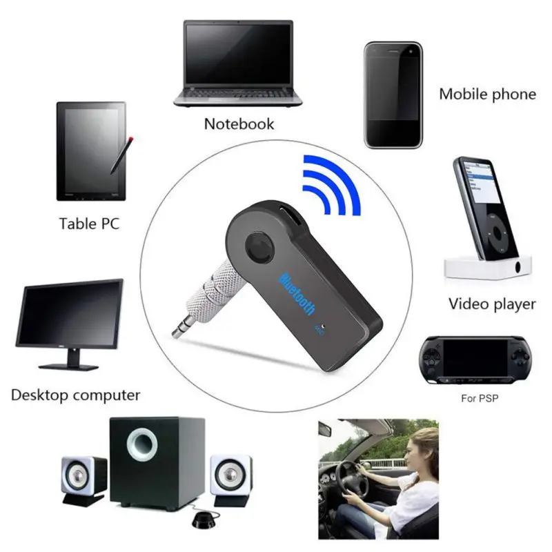 

Hot 3.5MM Jack AUX Audio MP3 Music Bluetooth Receiver Car Wireless Kit Handsfree Speaker Headphone Adapter