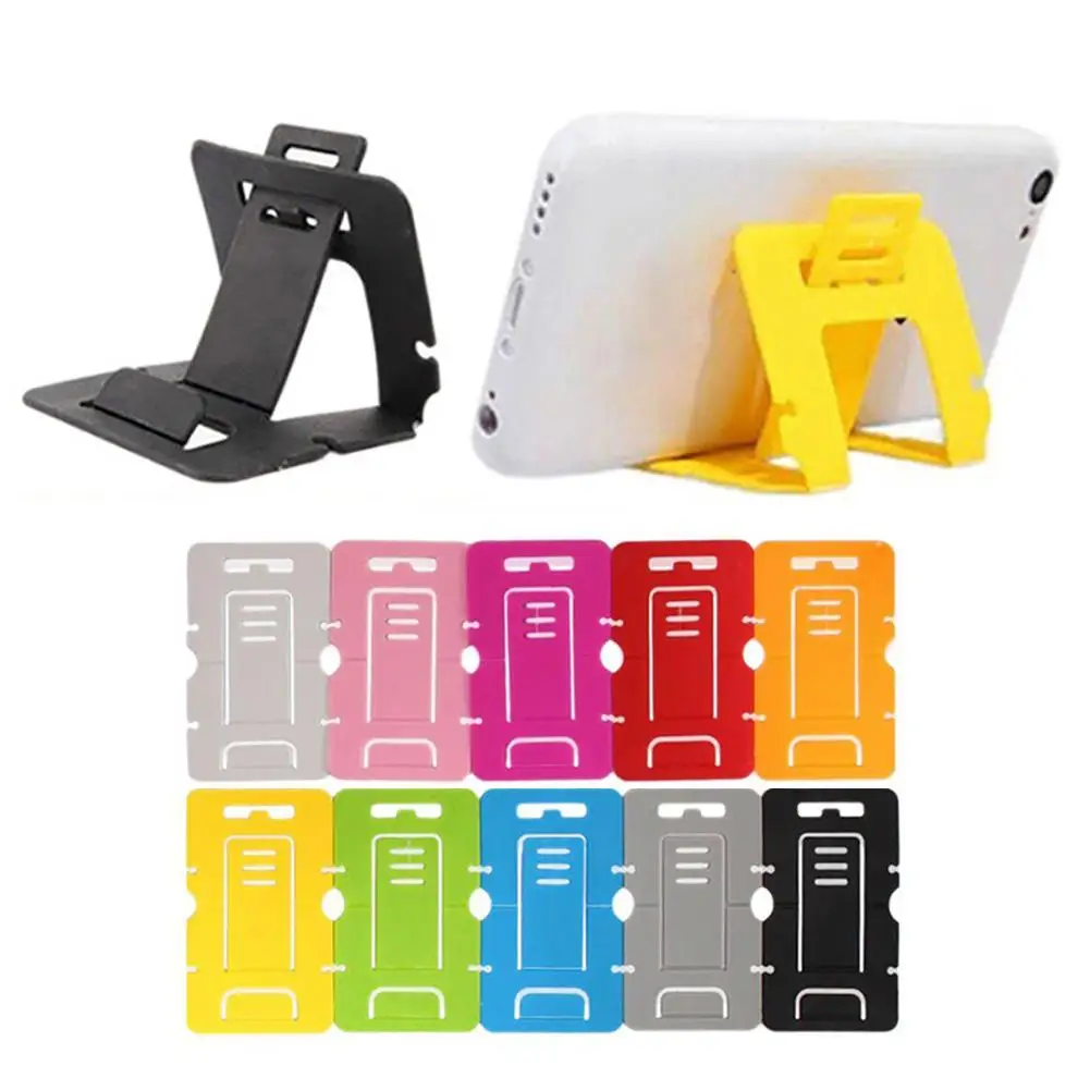 

5Pcs Phone Lazy Bracket Plastic Universal Portable Foldable Simple Card Mobile Phone Stand Holder Random Color For iOS Android