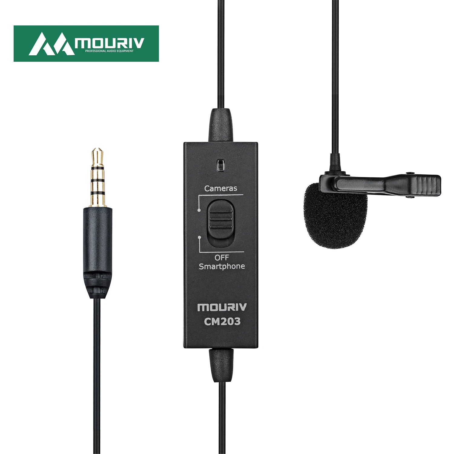 

MOURIV CM203 Omnidirectional Condenser 3.5mm Lavalier Microphone for Smartphones, DSLR Camera,Camcorders Podcast YouTube