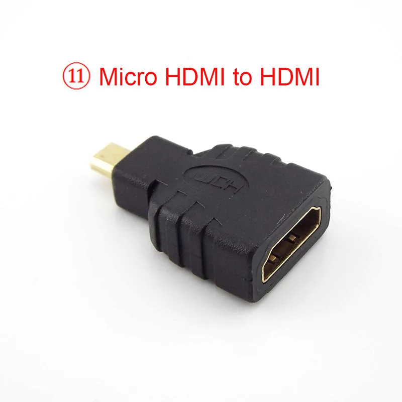 2 in 1 Male to Female HDMI-compatible Converter Mini Micro Adapter Extender Cable Laptop 1080P HDTV 90 180 270 360 Degree | Электроника