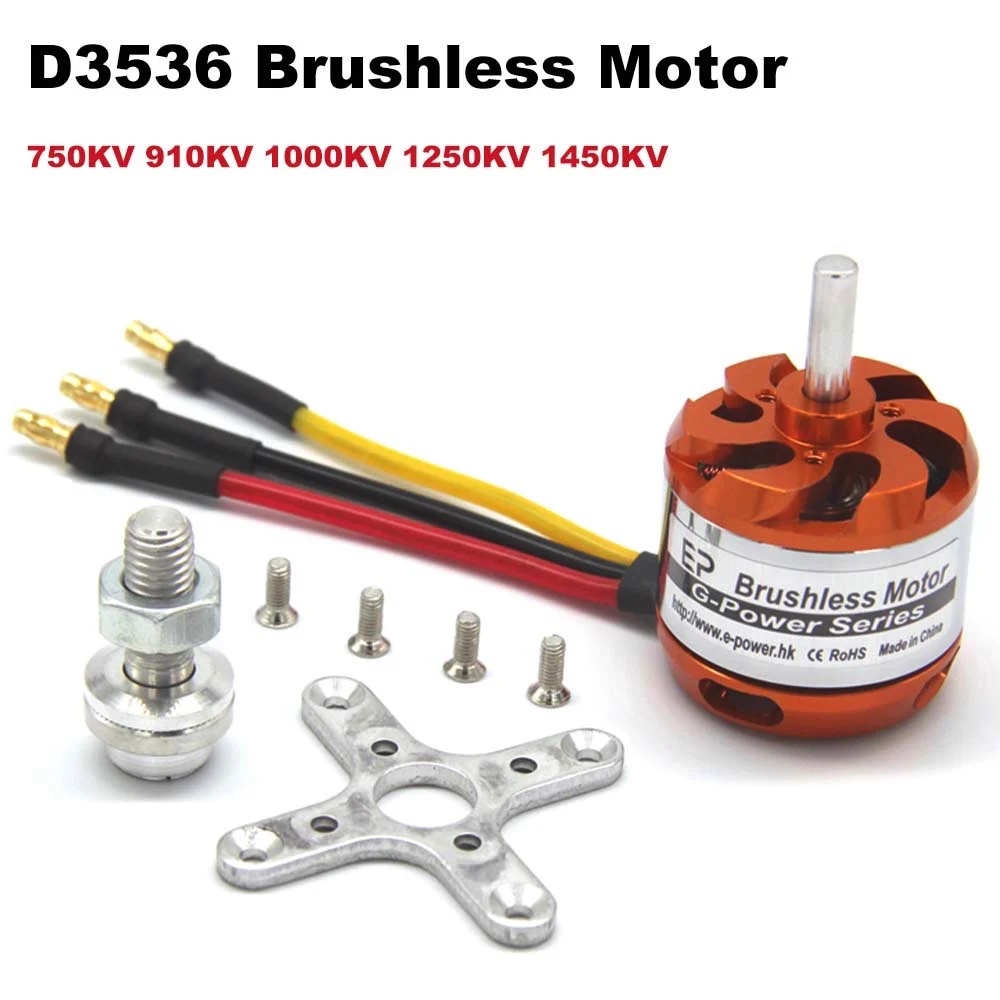 

EP- D3536 3536 750KV 910KV 1000KV 1250KV 1450KV 2-4S Lipo Brushless FPV Motor 5.0mm Shaft 102g 35x36mm Multicopters RC Plane