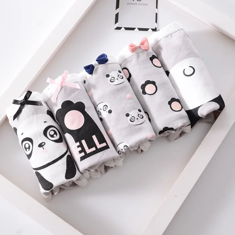 

Cartoon Panda Print Panties For Girls Cute Kids Breathable Underpants Young Girls Soft Short Brief Teenage Cotton Underwear