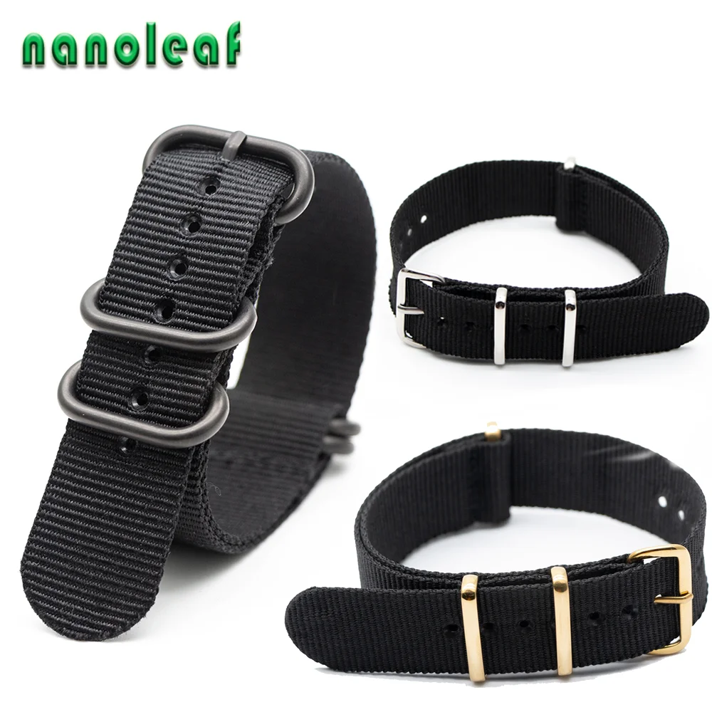 

Fit Belt Breathable Nylon Watch Strap Men Women For NATO ZULU Watchband 18mm 20mm 22mm 24mm Black Color Stripes 7 Color Buckle