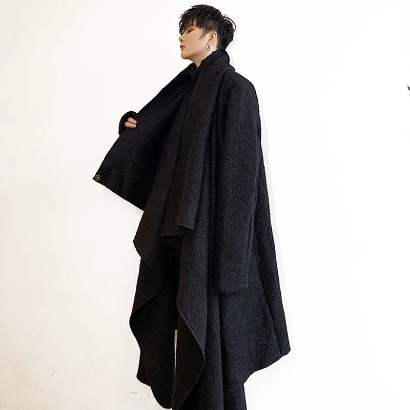 Мужская Уличная одежда в японском стиле винтажная Готическая шерстяная