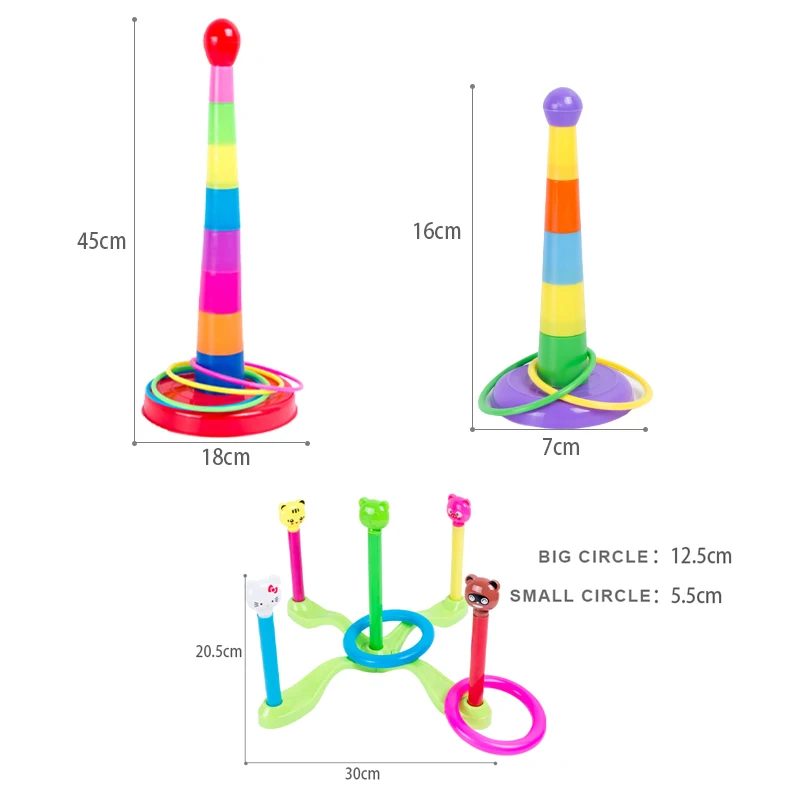 

Children Outdoor Fun Toy Sports Circle Ferrule Stacked Layers Game Parent-Child Interactive Ferrule Throwing Game Kids HC0249
