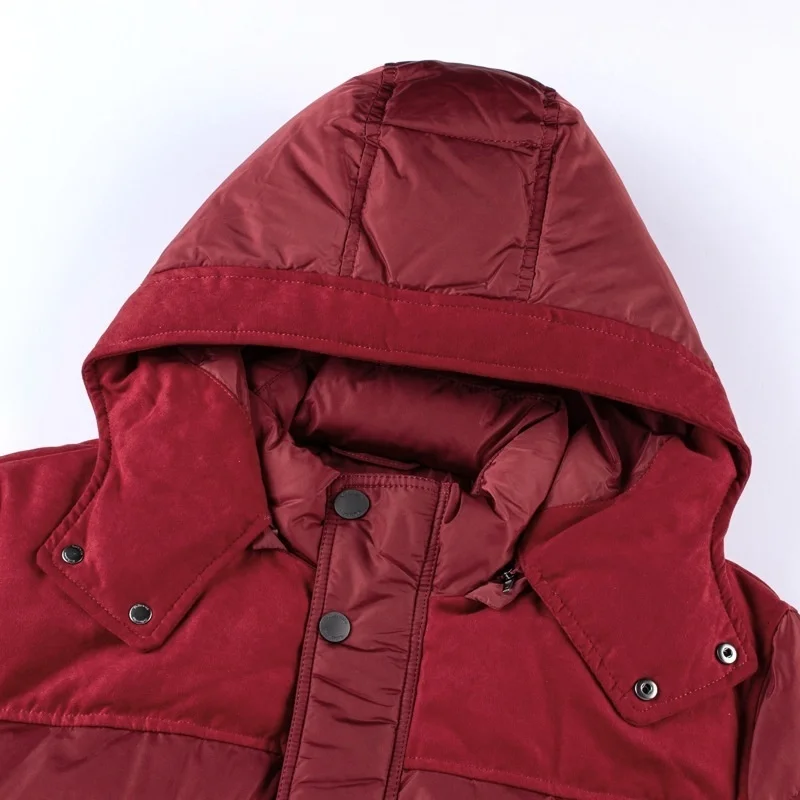 

men's thick down jacket business winter casual zipper warm Hooded Jacket