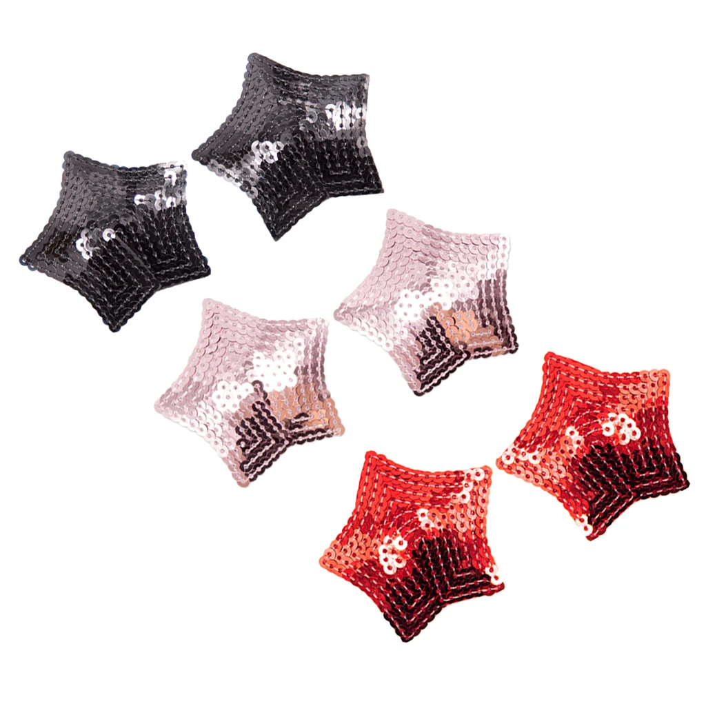 

2 Pieces Women Star Shaped Sparkling Sequins Nipple Covers Breast Petal Pasties Adhesive and Reusable Stickers Bra Pad Patch