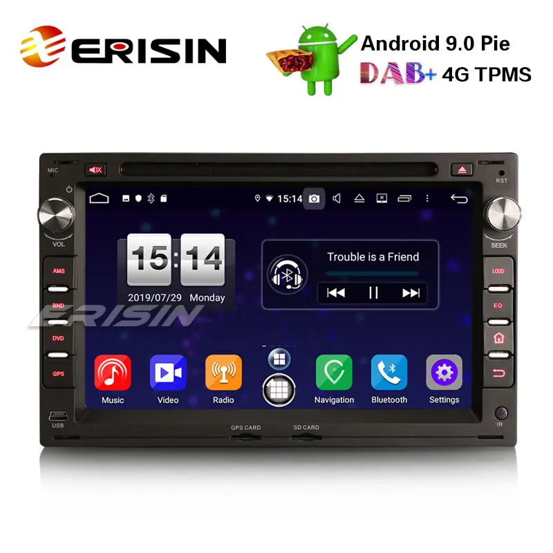 Erisin ES7709V 7 &quotDAB + Android 9 0 автомобильный стерео gps dvd плеер для Golf Passat Polo T5 Multivan сиденье