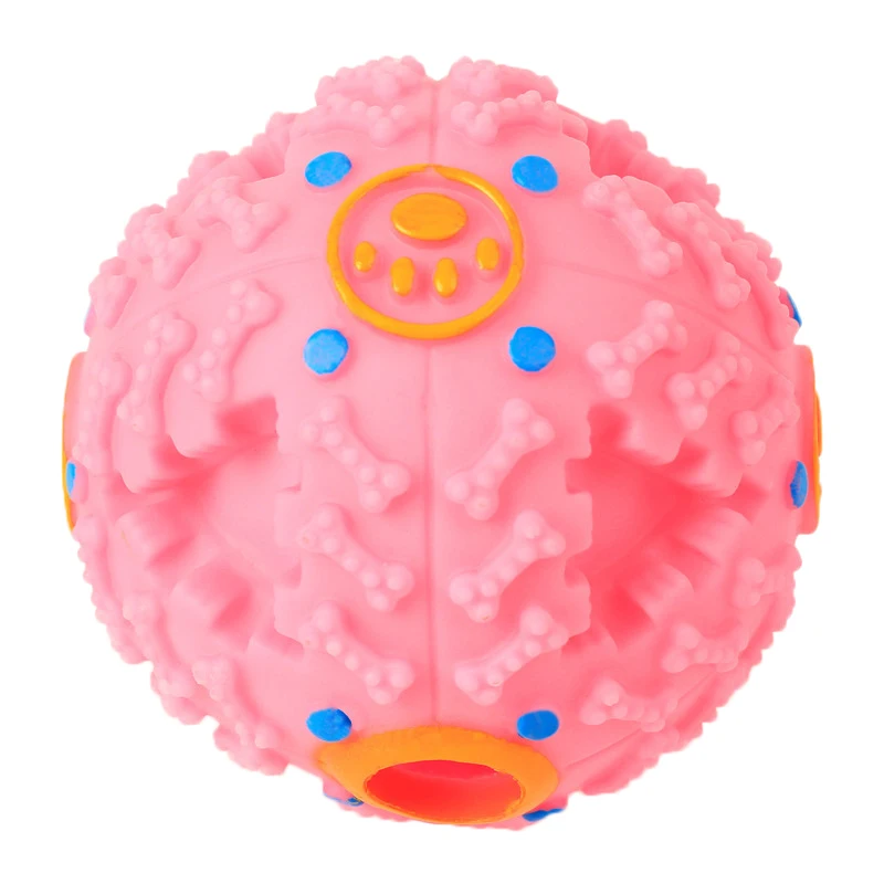

1 Pcs Treat Dispensing Dog Toy Ball Food Dispenser Squeak Smart Doggie Interactive Chew Toys THIN889